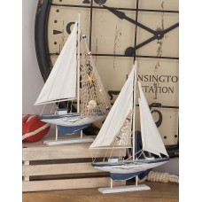 Beachcrest Home Orrington Carved Edges Sailing Model Boat Set BCHH8255